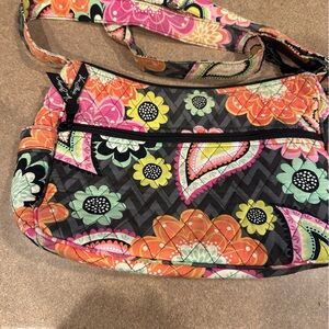 Vera Bradley Floral Crossbody Bag - Black and Multicolor